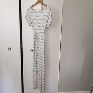 White striped maxidress